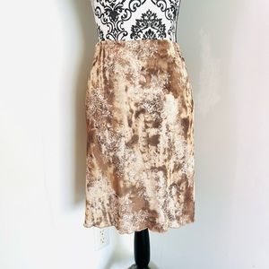 PS Per Septions Vintage Women’s Brown Floral Tie Dye Elastic Waist Mini Skirt